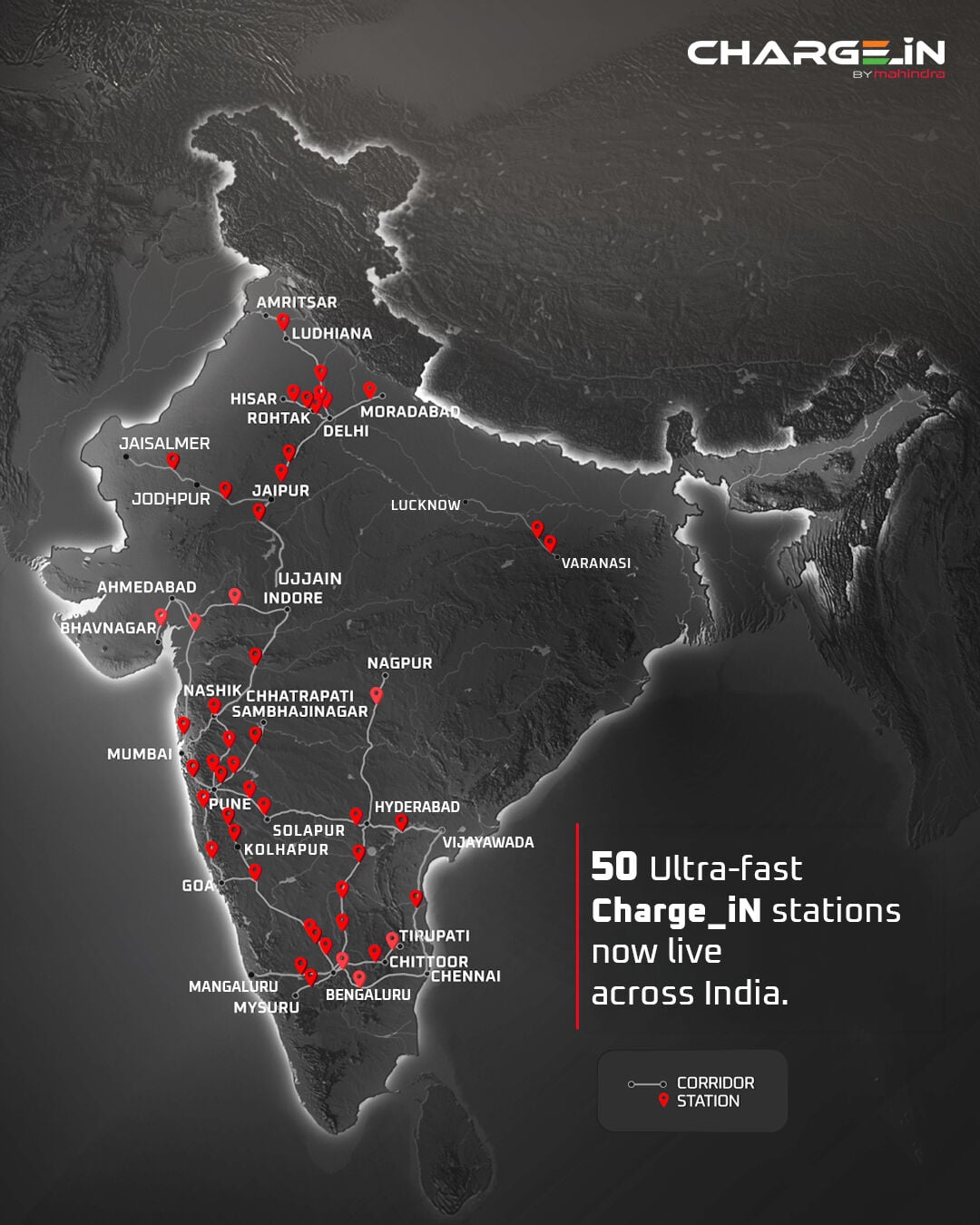 Charge_iN by Mahindra expands to 50 charging stations