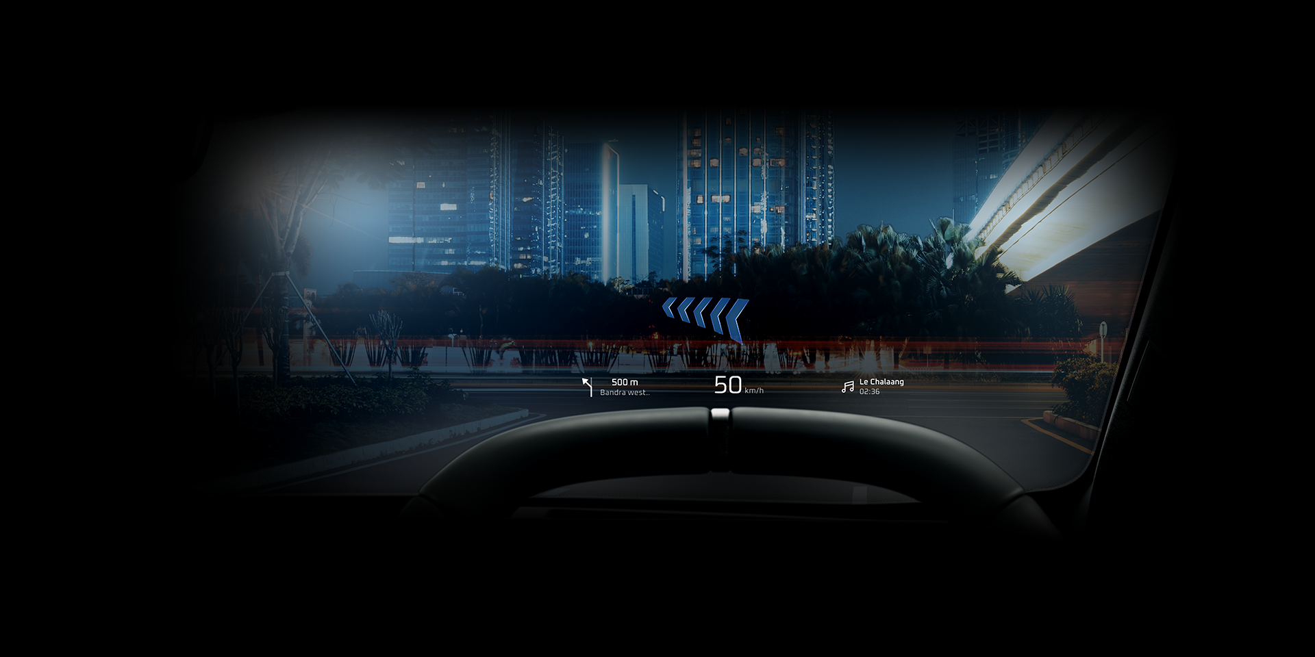 BE 6 comes with VisionX an AR Heads-Up Display