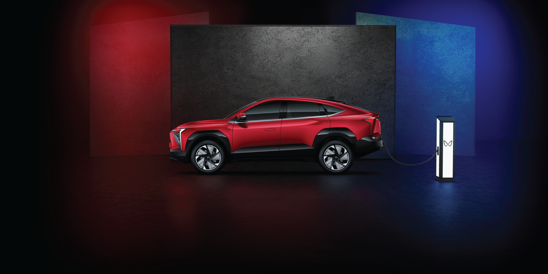 Electric SUV XEV 9e Tango Red Left Side View