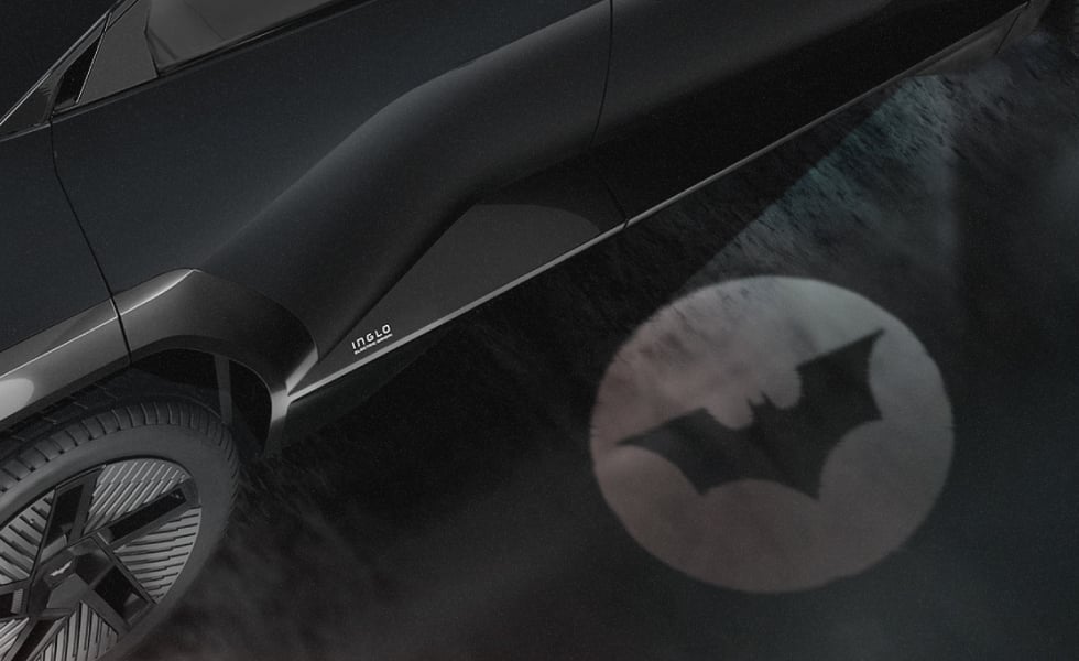 Night Trail - Carpet lamps with The Dark Knight Trilogy Bat emblem logo projection