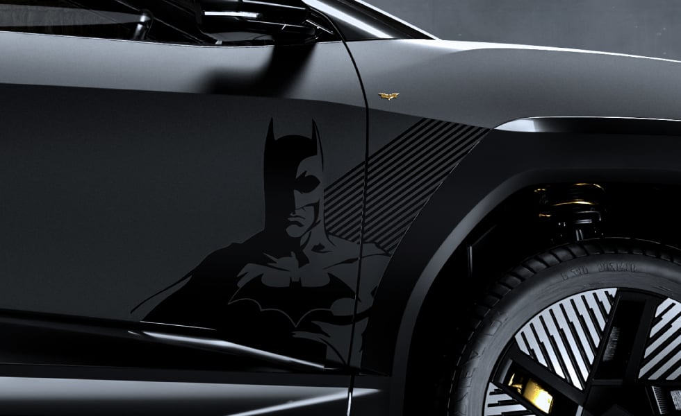Custom Batman Decals on front doors